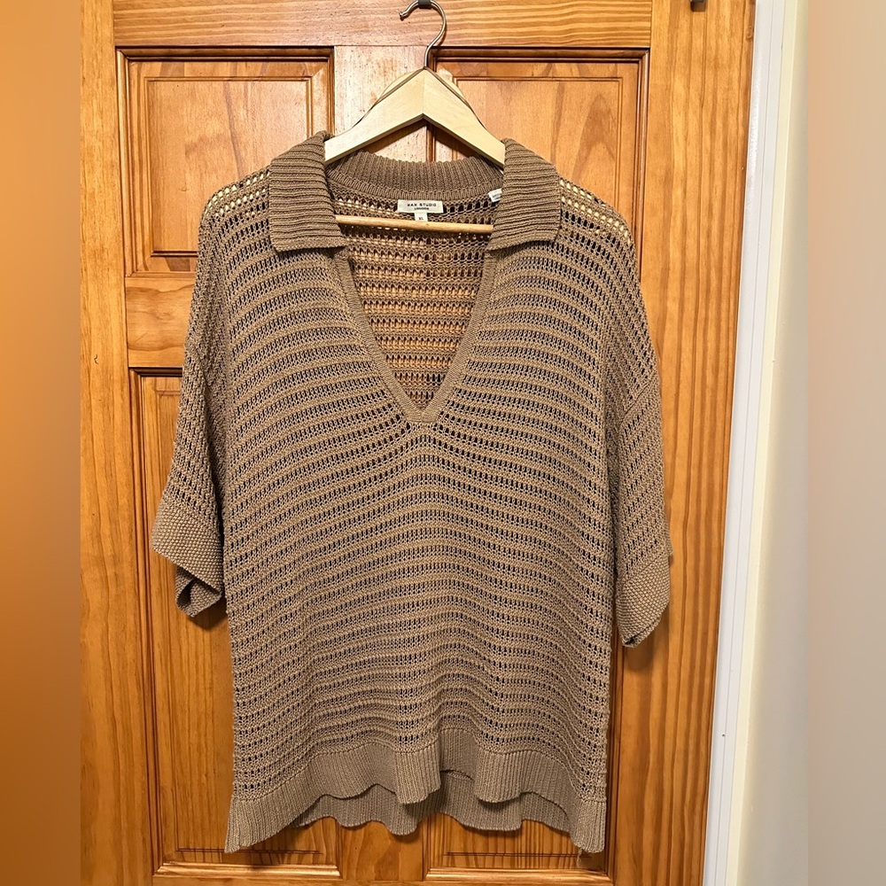 Max Studio Tan V-Neck Sweater